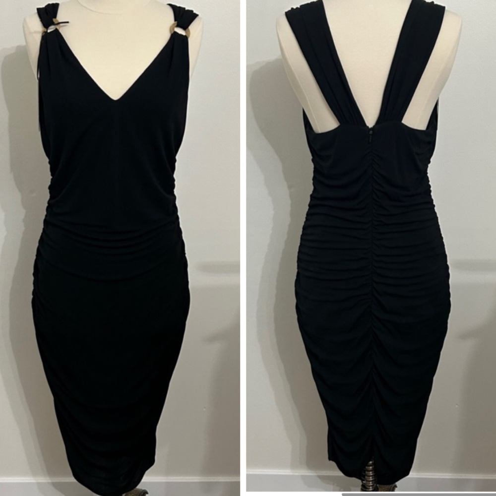NWT VINTAGE! VERSACE Little Black Dress LINED strappy cocktail size 8 / 44